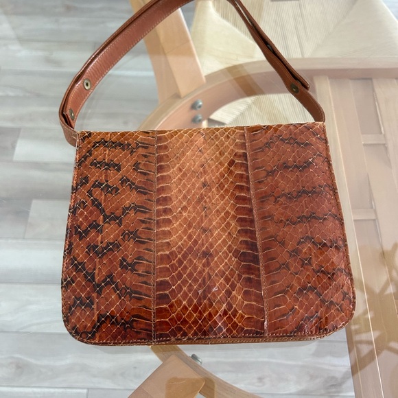 Vintage Snake Skin Leather Handbag - Picture 5 of 12